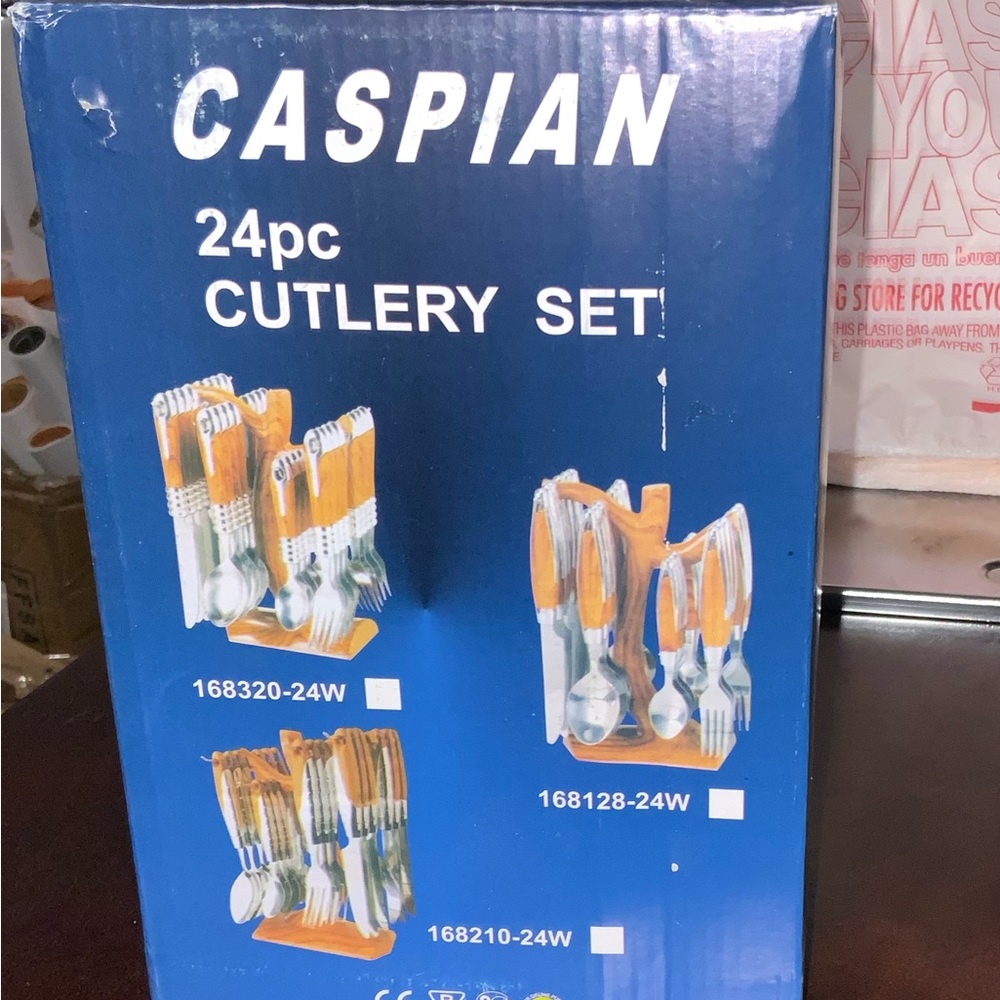 Cutlery Set For Dining Table With Stand-24 Piece Stainless Steel Pack.